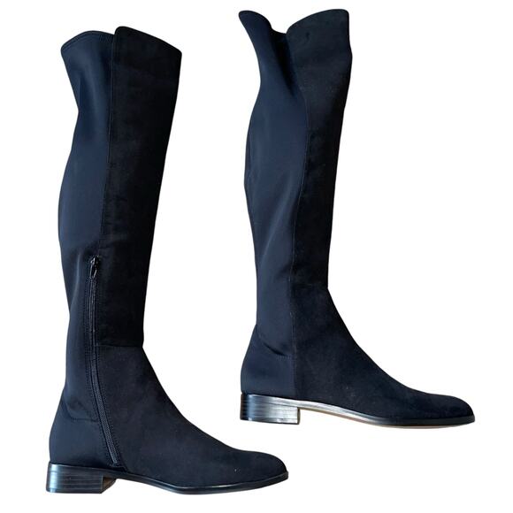 J. Crew Tall Boots Over the Knee Black Stretch Microsuede OTK - Picture 6 of 13